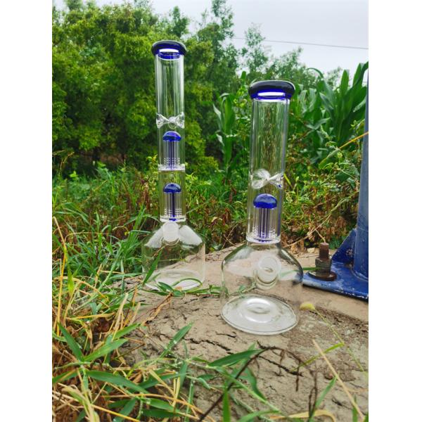 основания Beaker 5mm перколятор ясного стеклянного двойной спиральный издает долгий низкий звук 14 дюйма