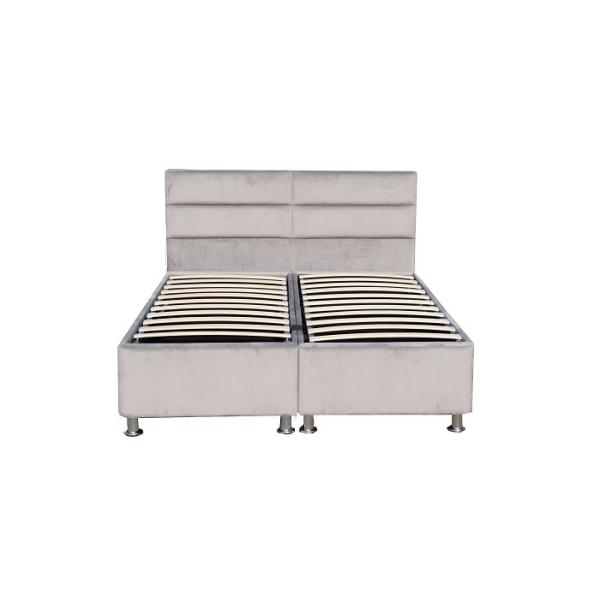 Winged Upholstered Gas Lift Storage Bed Frame Tufted Velvet Fabric Headboard With Storage