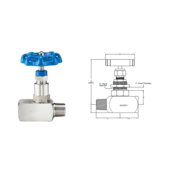 SW Ss316 SS Needle Valve 12mm Male Thread Instrument Gauge