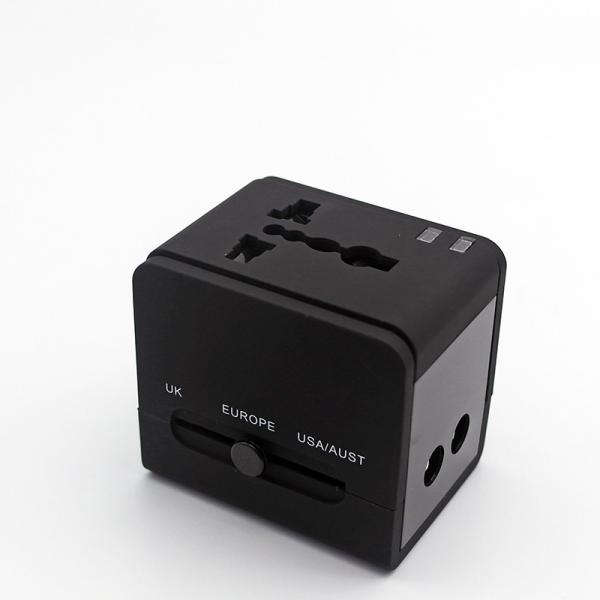 Wholesale cheap gift items travel multiple USB adapter, multi plug travel adpater with 2 usb