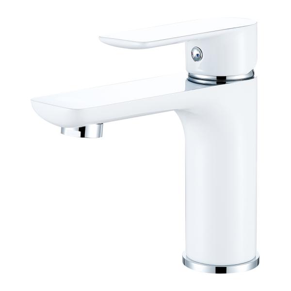 Waterfall Bathroom Basin Faucet White Single Handle Hot and Cold Basin Mixer