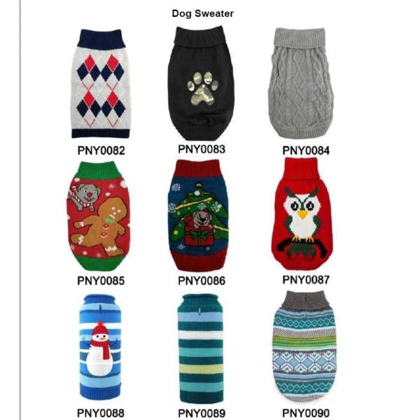 Pet Winter Clothes Cartoon Knitted Cotton Dog Clothes Custom Print Design
