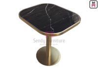 Modèle ovale de marbre de table de salle à manger de restaurant de forme en céramique avec la couture d'or