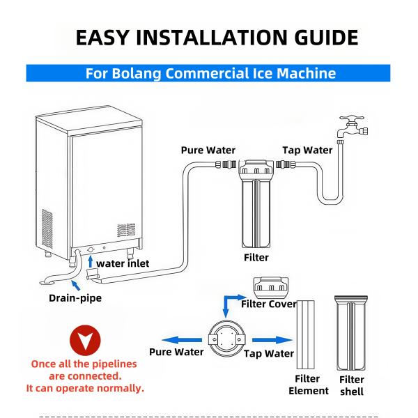 BLG Fully Commercial Automatic 40kg 90lb Ice Cube Maker for Home Use Small Catering Produces Smooth Block for Cold Drinks