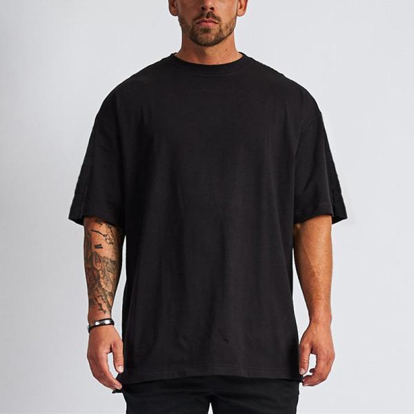 Mens Blank Cotton T Shirt Loose Drop Shoulder Oversized