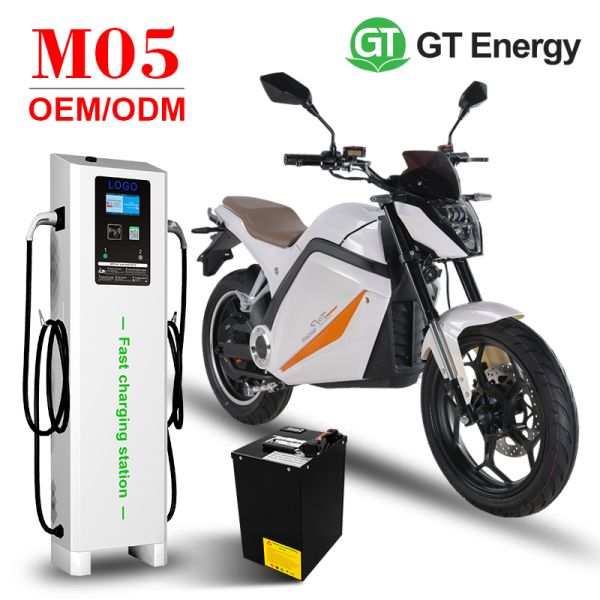 Fast Charging Electric Motorcycle with 72V 40Ah Lithium Iron Phosphate Battery and 3000W Rated Power