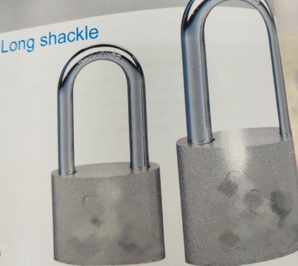Oval Iron High Security Padlock / 3 Nickel Plated Long Shank Padlock