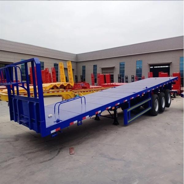 Customized Heavy Duty Semi Trailer With Flatbed Loading Capacity 30-60 Tons