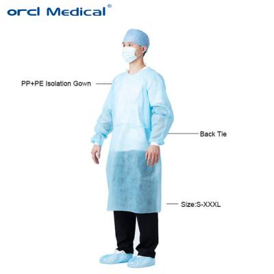 Vestidos descartáveis de PP PE EN13795 Vestidos descartáveis de nível 2