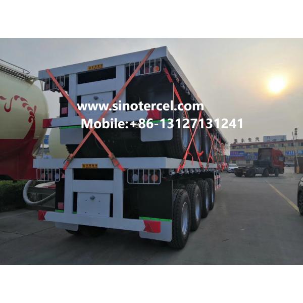 60-70t Flat Bed Semi Trailer 4 Axles White