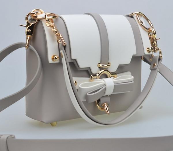 Bow hit the color stitching Korean pu shoulder bag with a clasp women's shoulder bag