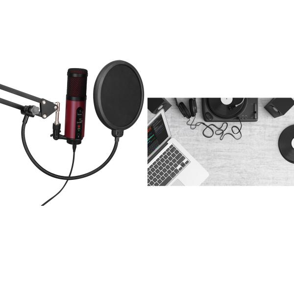 Desktop live broadcast XLR Condenser Mic USB Microphone With Pop Filter