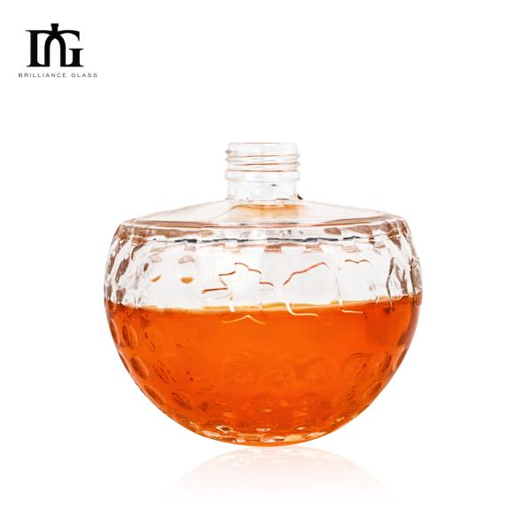 Glass Whiskey Decanter Set 500ml Capacity Golf Ball Shape Design for Alcohol Drinking