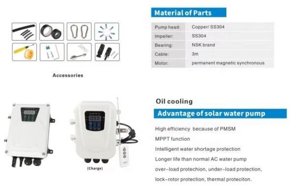 Cheap price list dc brushless submersible solar power dc72V 1hp 750Wsolar borehole deep well pump
