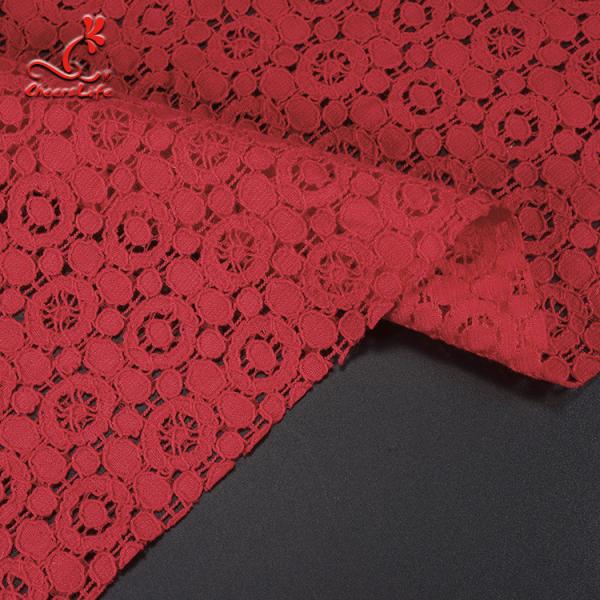 Ткань шнурка оптового нового дизайна африканская французская красная для одежды