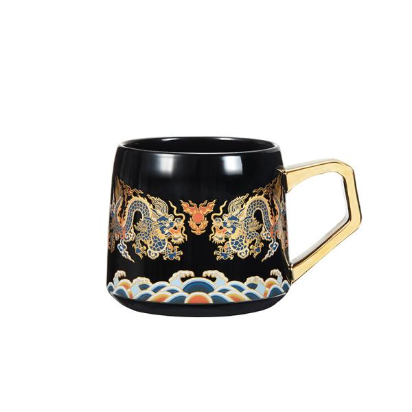 Color Changing With different Temperature Custom Shape Size Pattern Mug With Gold Handle