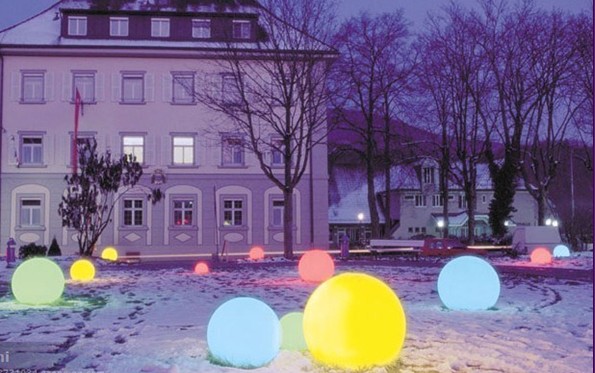 Floating Waterproof Led Light Furniture Glow Swimming Pool Ball 20cm Eco Friendly