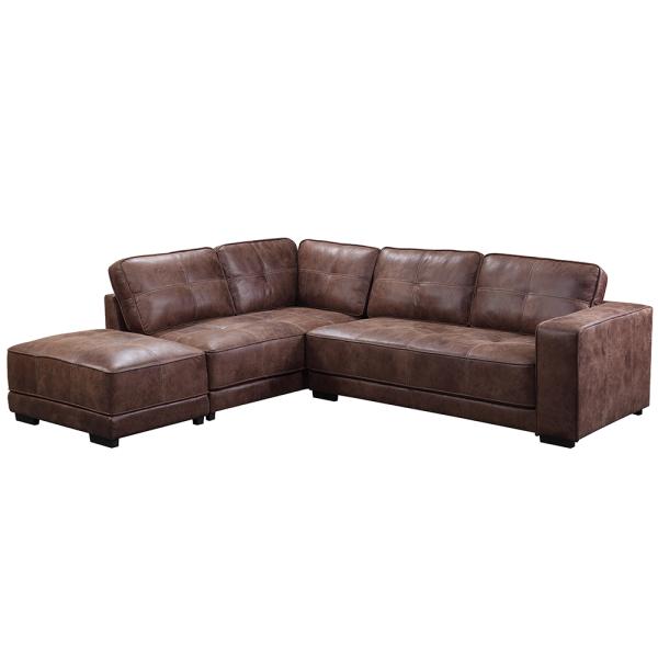 L Shape Modern Leather Sofa Anti Abrasion Multipurpose For Apartment