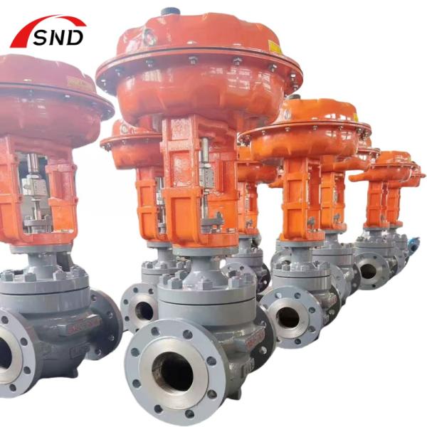 Válvula de control neumática OEM con bridas de acero inoxidable para control de flujo