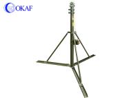 Manivela que se resume el manual de aluminio del palo de la antena que levanta con el trípode/los soportes