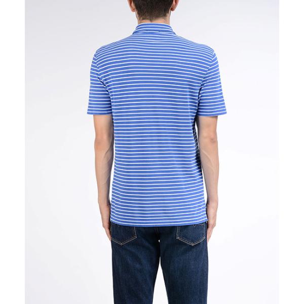 Combed Cotton Men's Stripes Polo Shirt Four - button Placket Mixed Color