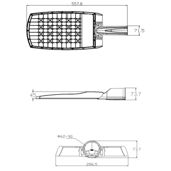 Modern LED Light Street , Aluminum SMD 120W LED Street Light Outdoor