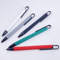Plume à bille en caoutchouc doux de haute qualité, simple à imprimer, avec pince