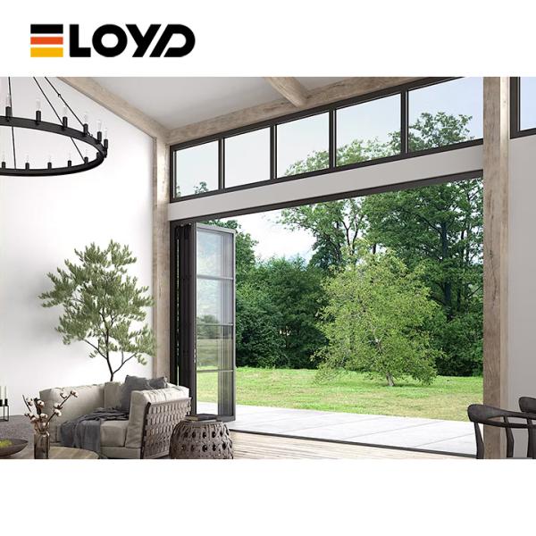 Latest Design Exterior Accordion Aluminum Double Glass Accordion Aluminium Folding Door Bifold Patio Doors