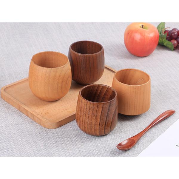 250ml Wooden Drinking Cups Practical Log Color Jujube Japanese Wooden Tea Cup