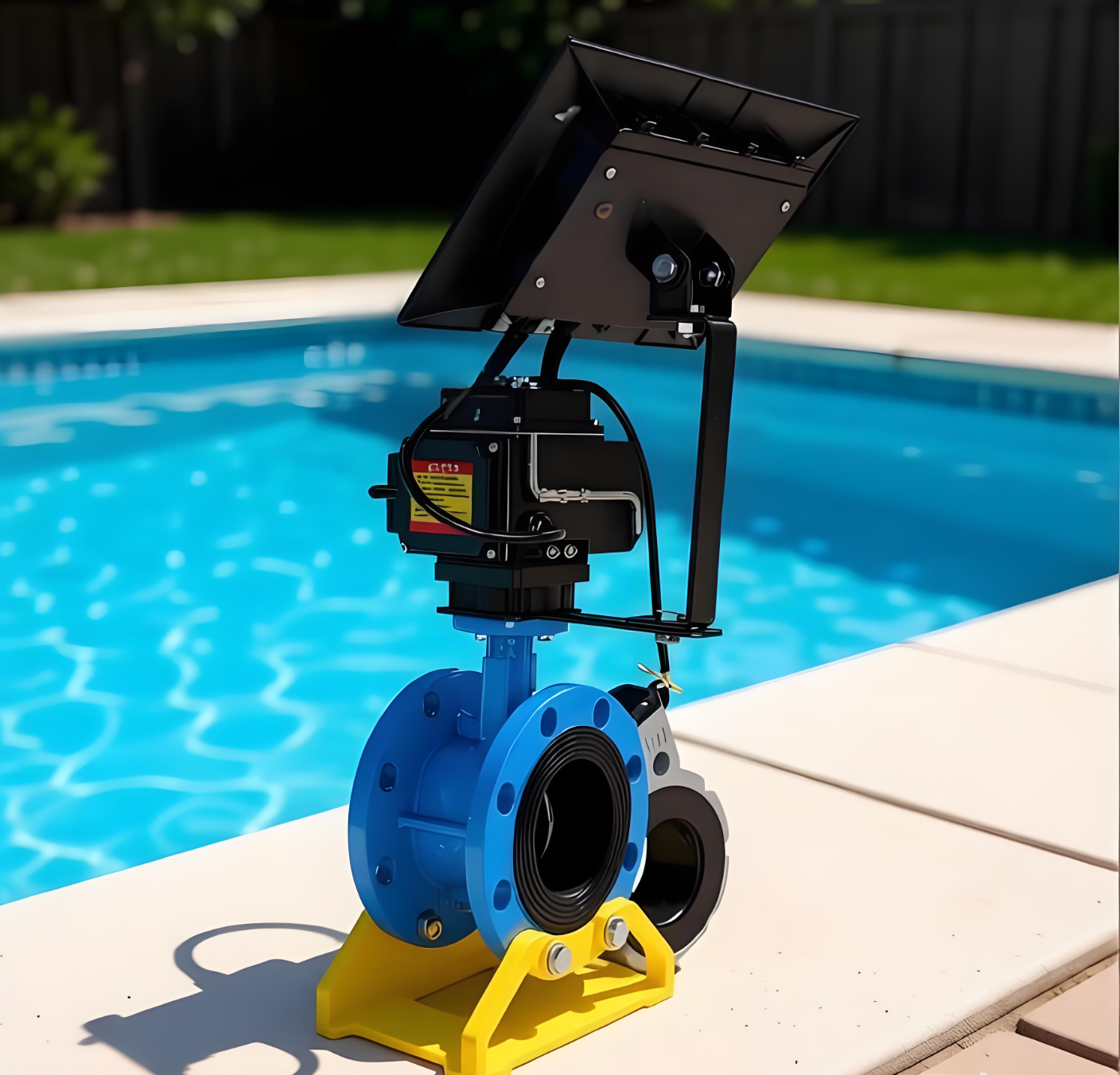 2 Inch Solar-powered WiFi Butterfly Valve Cast Iron Heavy Duty for Intelligent Farm Water Supply