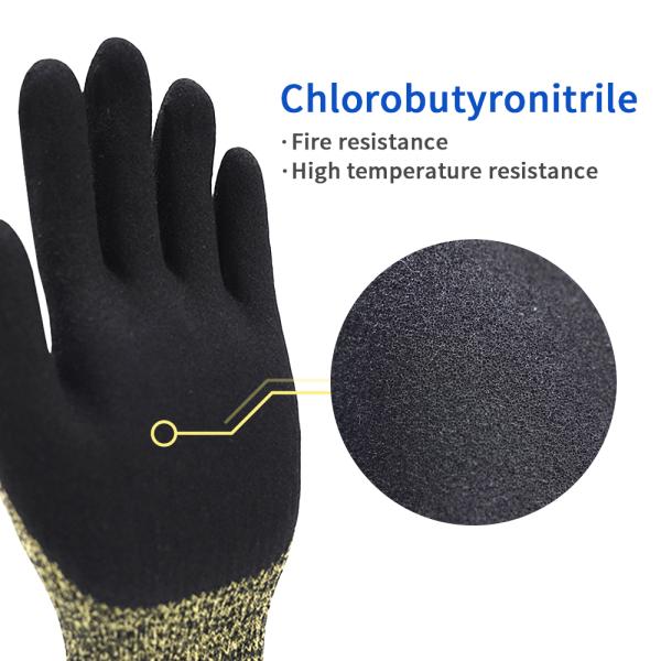 Fireproof A4 Anti Cut Industrial Work Gloves Heat Resistant Aramid Neoprene Work Gloves