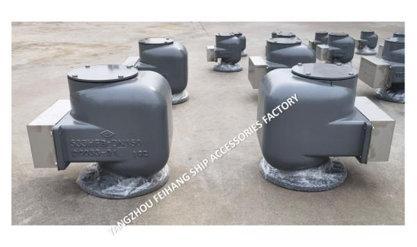 Cabeza de ventilación marina de hierro fundido nodular modelo 533HFB-150A Gris medio para el tanque de lastre Tipo de flotador