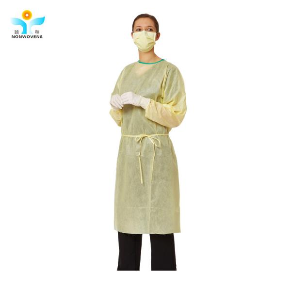YIHE CE Disposable Isolation Gown , PP SMS Blue Isolation Gowns