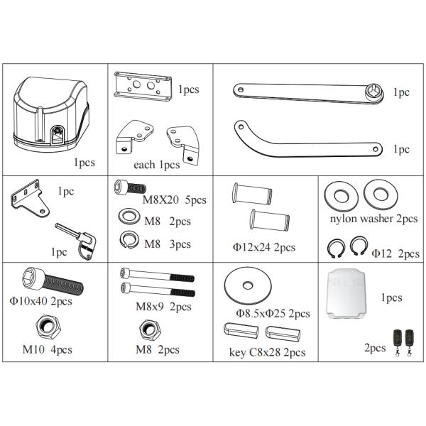 300Кг одиночная нержавеющая сталь Аайе оператора распашных ворот одиночная 24ВДК 80В