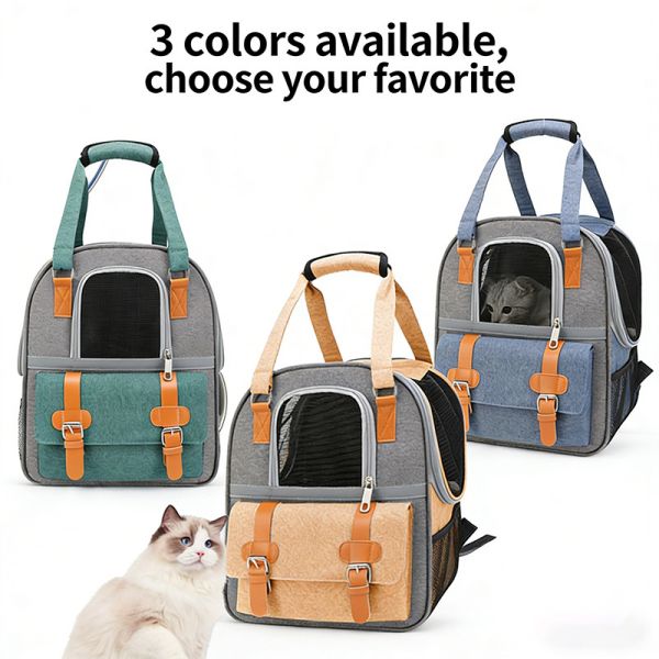Large Opening Pet Carrier Backpack – Breathable, Durable Denim for Cats & Small Dogs (OEM/ODM)