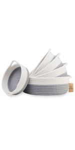 storage Basket Decorative Rope Basket Wooden Bead Decoration For Blankets,Toys,Clothes,Shoes,Plant Organizer Bin