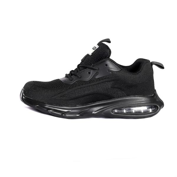 Стальные подтяжные обувь Противоскользящий PU Цементный подошв Рабочие ботинки Удобная ЭВА подошв Черные безопасные ботинки