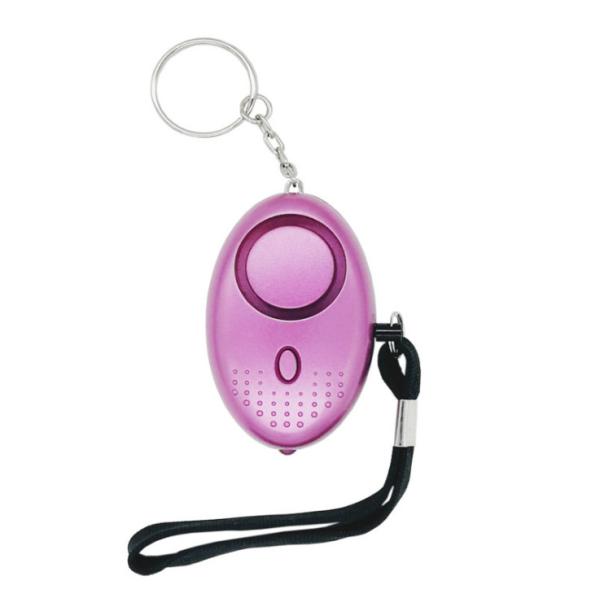 Purple Safesound Personal Alarm Plastic LR44  Safety Siren Keychain LED LIGHT