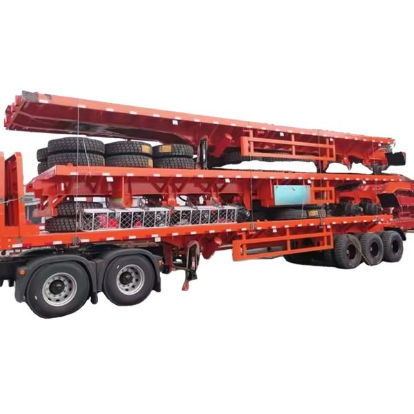 70ton 3axles Flatbed Semi Trailer Pan Trailer Semi Truck Flatbed Trailer 40ft 12metre For Sale