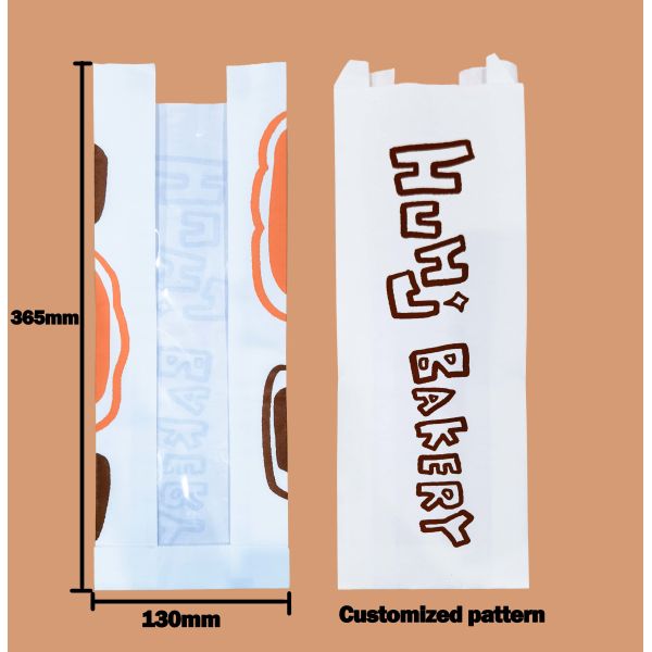 Window Flat Satchel Bag kraft bread bags with transparent window designed for bakery packaging and sustainable recycling