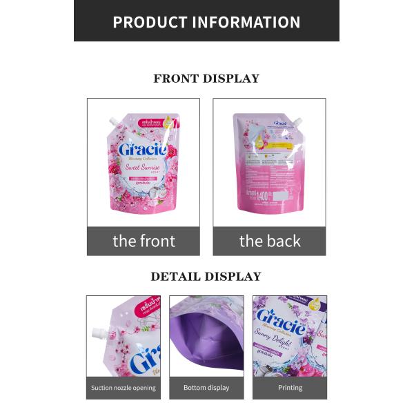 LDPE Doypack стиральный раствор Stand Up Spout Pouch Тканевой смягчитель Tanding Pouch с ротком