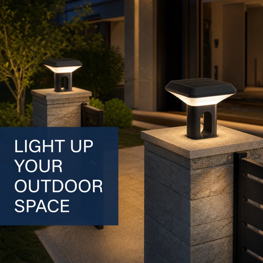 Low Power 5W OSRAM 2835 LED Solar Post Top Lights UV Resistant With Aluminum Housing