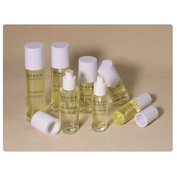 Clear Thick Lotion Pump Bottle Perfume Spray Bottle 50ml 70ml 80ml 100ml 130ml Press Bottle White Pump Head