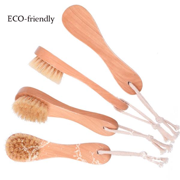 Kolinsky Hair Natural Boar Bristle SPA Facial Brush Organic Bamboo Massage Bath Brush