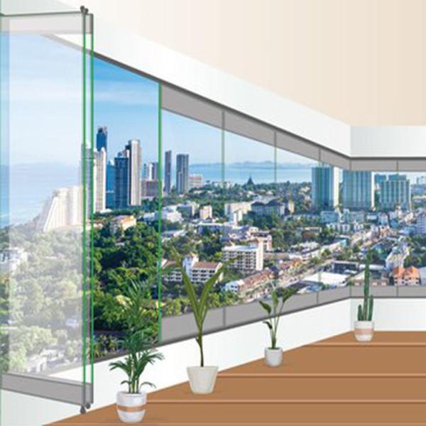 Building Folding Sliding Glass Doors Frameless Slide And Fold Doors Energy Efficient Ultra Clear 8mm 10mm 12mm Thickness