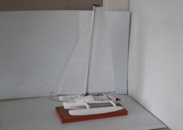 Sail Catamaran Ship Model , Wooden Boat Models For Club Decoration