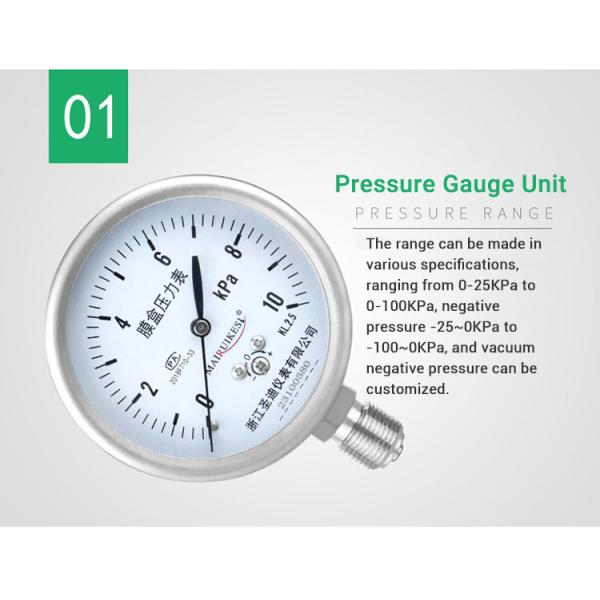 YE75BF 76mm Nominal Diameter Overvoltage Protection All Stainless Steel Pressure Gauge