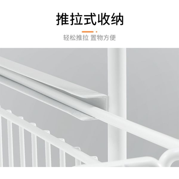 Upgraded Foldable Push-pull Metal Double-layer Bathroom Storage Organizer Under Sink Storage Rack for Kitchen Cabinet Countertop
