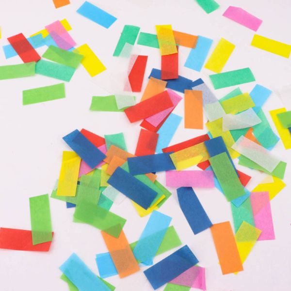 MAYAFX 17mm*55mm Flameproof Non-toxic Confetti Paper for Wedding Party and Confetti Machine Colorful Tissue