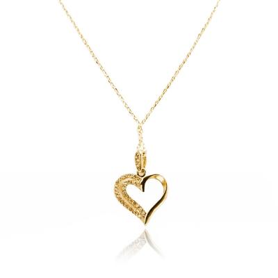 14K Gold Plated Bling Diamond Small Heart Shape Love Forever Necklace For Mom